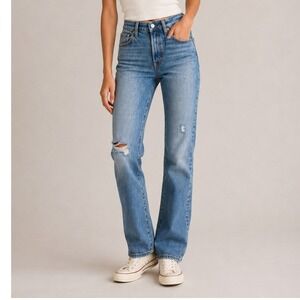 Levis Premium Wedgie Bootcut Jeans Blue Acid Wash Distressed 23x32 A87100008‎